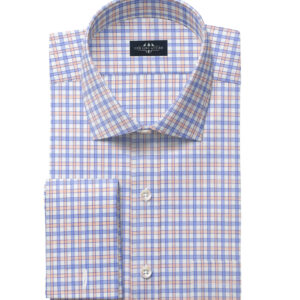 dress shirts/Men's Blue and Peach Plain