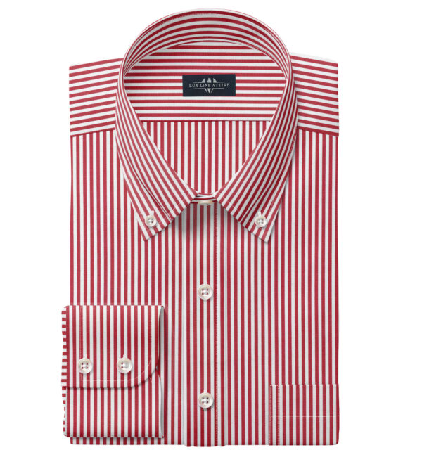 dress shirts-Men's Red Stipe Weave Plane