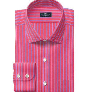 Red and Blue Stipe Men dress shirt