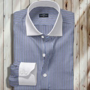 Black and Blue Stipe Dress Shirts, Best Black and Blue Stipe Dress Shirts, Royal Black and Blue Stipe Dress Shirts, Collar and Cuff white, White Buttons