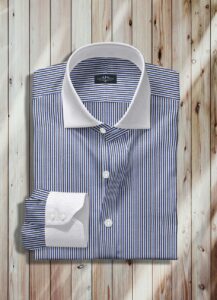 Black and Blue Stripe Dress Shirts, blue and white striped button down shirt, blue striped button down shirt, men's blue striped button down shirt, blue striped shirt with white collar, blue and white striped oxford shirt