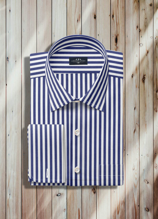 Men's Navy Blue Stripe Dress Shirt, Royal Men's Navy Blue Stripe Dress Shirt, Best Men's Navy Blue Stripe Dress Shirt, Luxury Men's Navy Blue Stripe Dress Shirt, Bespoke Men's Navy Blue Stripe Dress Shirt, Men Dress Shirts, Blue Dress Shirts