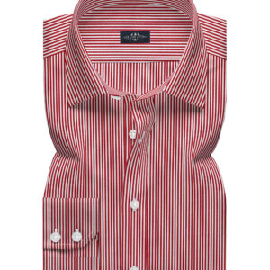 Red Stipe Weave Plain Men Dress Shirt