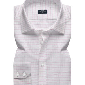 Light and Pink Gingum Men's Dress Shirt