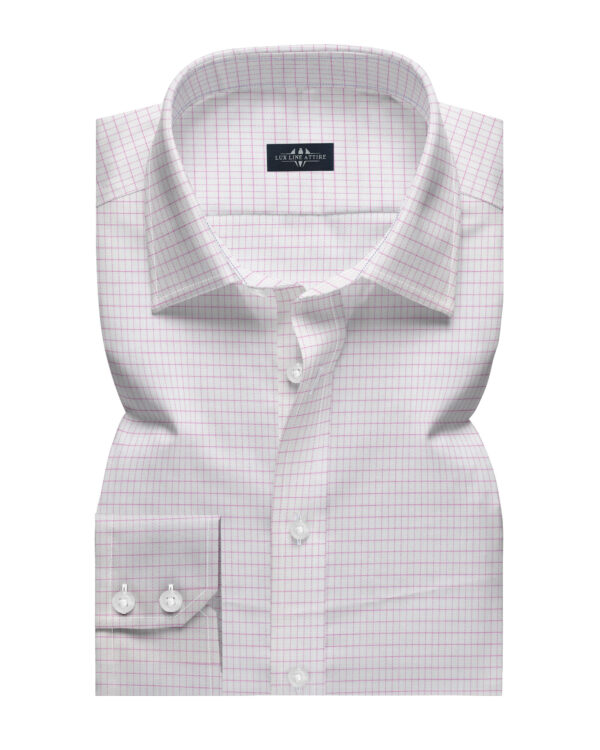 Light and Pink Gingum Men's Dress Shirt