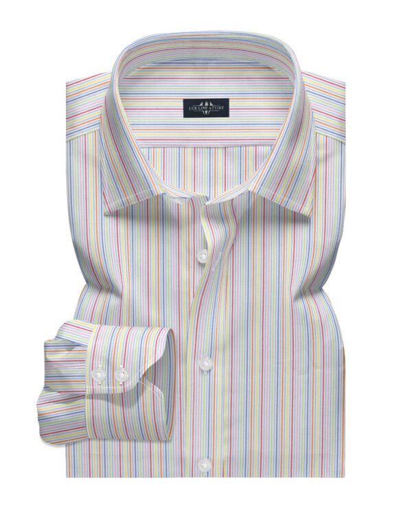 Multi Stipe Men Dress Shirt