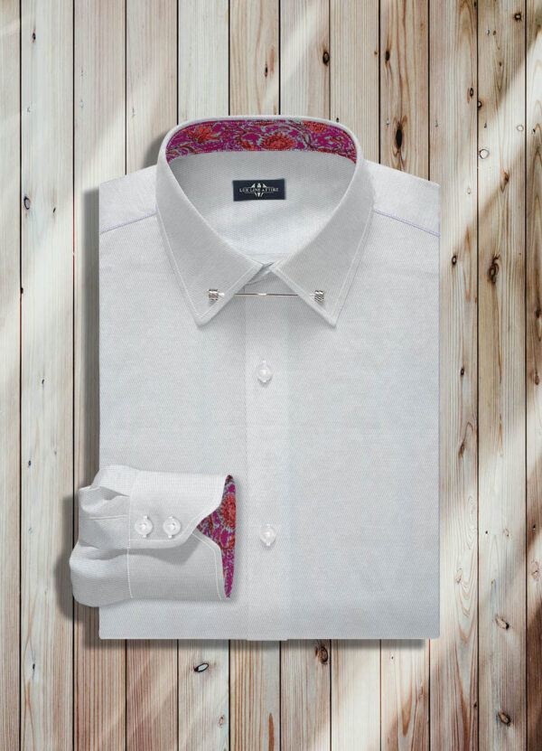 White Twill Men Dress Shirt