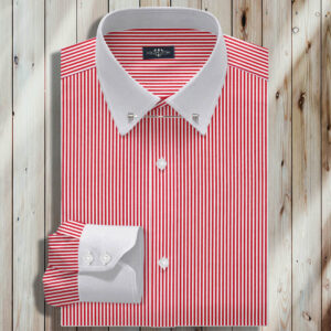 dress shirts/Red Stipe Pin Collar