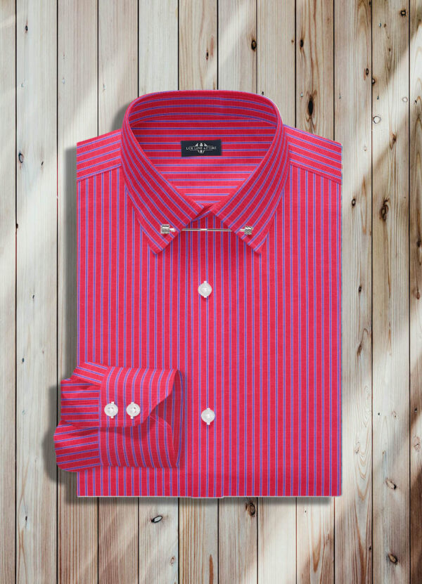 Dress Shirts-Red and Blue Stripe