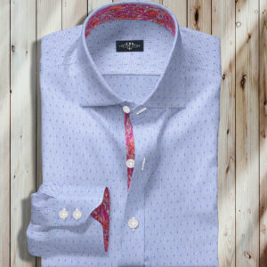 dress shirts/Blue Self Dot