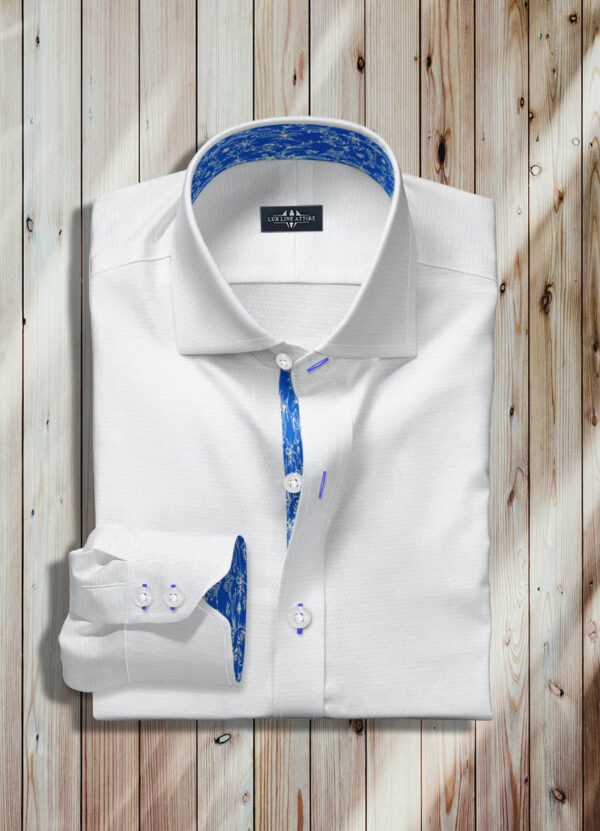 White Doby Men Dress Shirt