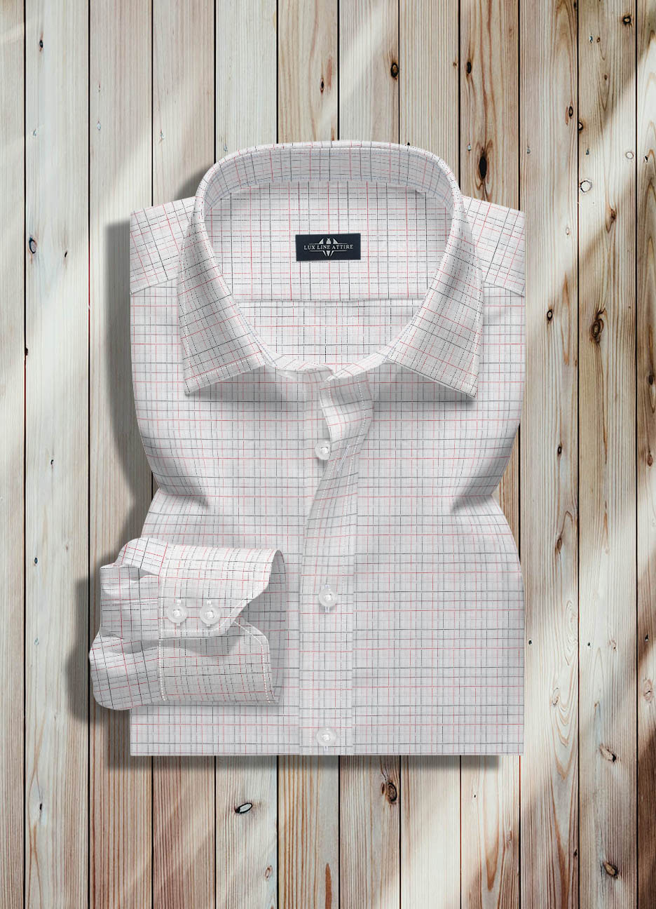 Dress Shirts Multi Self Check Men