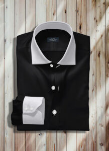 Black Dress Shirts, Royal Black Dress Shirts, Best Black Dress Shirts, White Collar and Cuffs, White Buttons