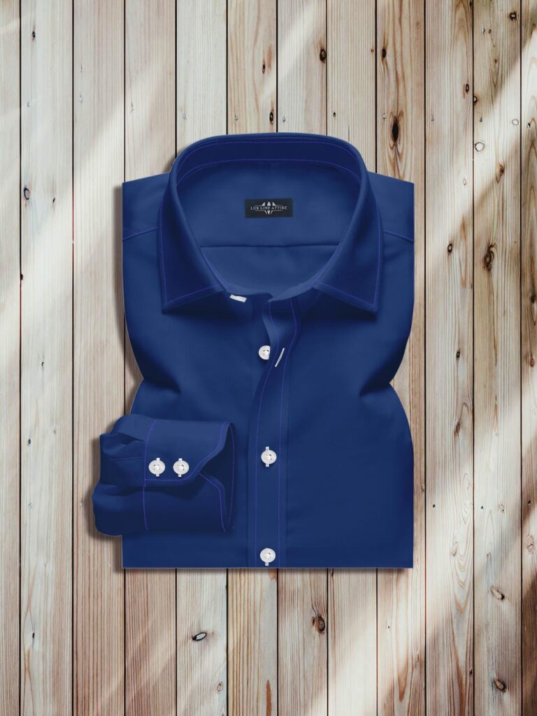 Royal Blue Dress Shirt, Best Royal Blue Dress Shirt, Bespoke Royal Blue Dress Shirt, Luxury Royal Blue Dress Shirt, Men Dress Shirts, Luxline Attire