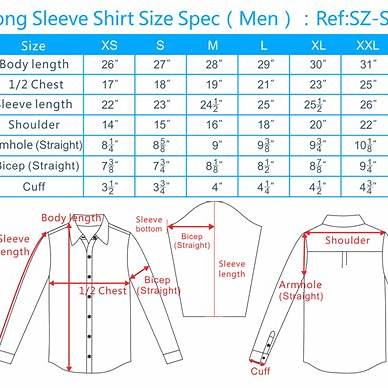 how do dress shirt sizes work