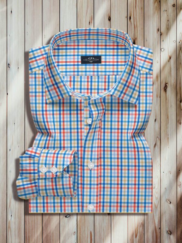 men's multicolor checkered dress shirt, multi color dress shirt, dress shirts, untucked shirts, custom dress shirts, best dress shirts for men